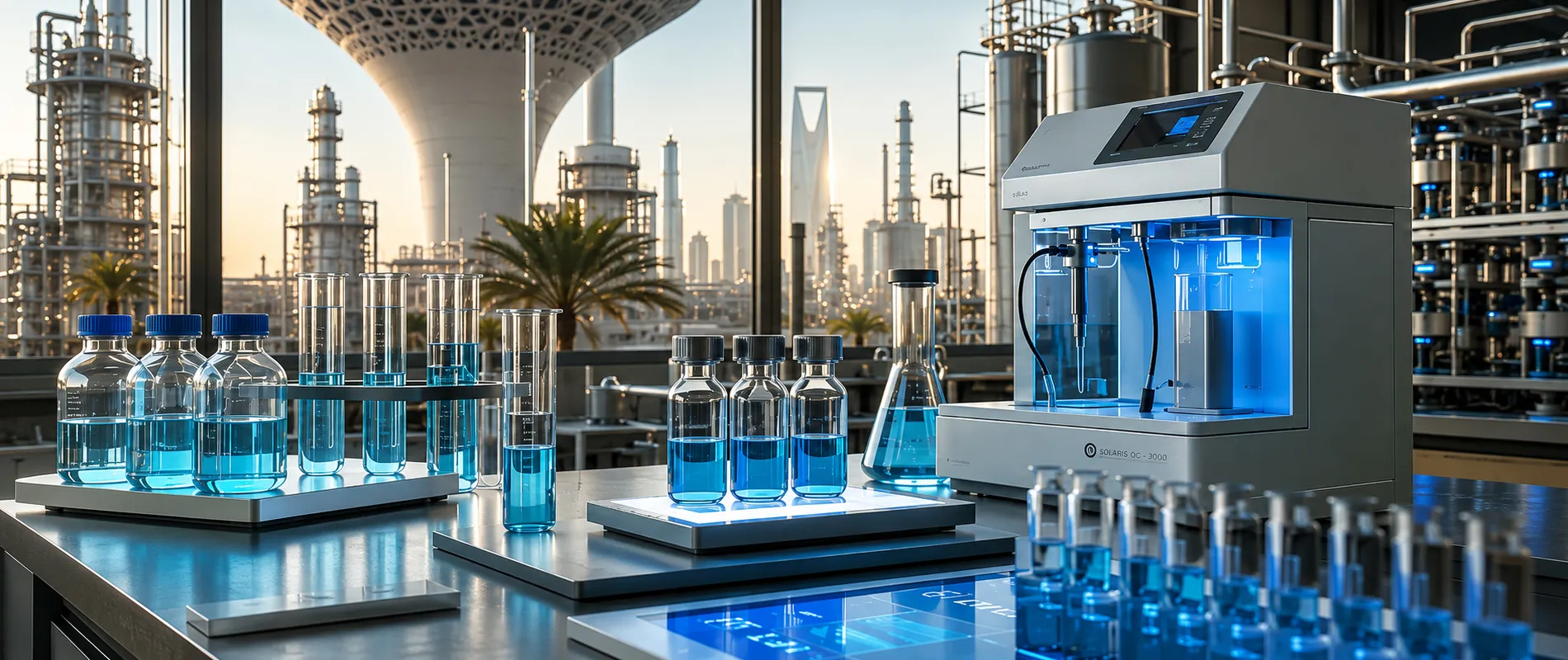 Manufacturing facility implementing ISO 22241 certification requirements in Saudi Arabia with quality testing, documentation, and diesel exhaust fluid (AdBlue/AUS 32) compliance processes.