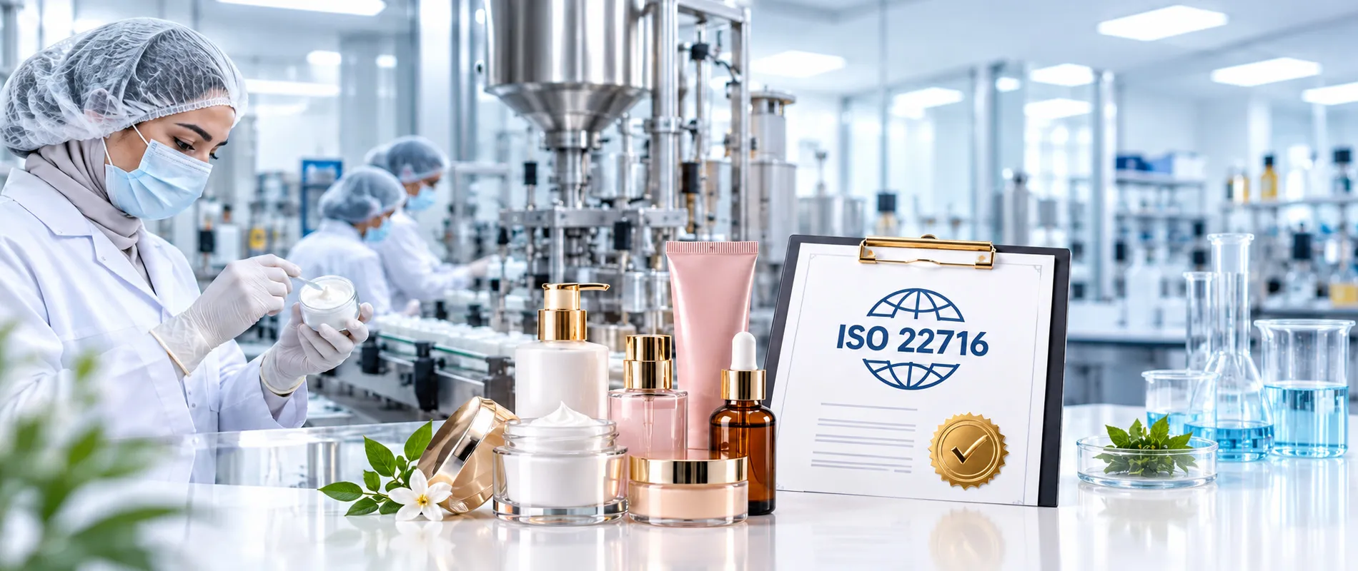 Cosmetics manufacturer choosing an ISO 22716 certification body in Saudi Arabia
